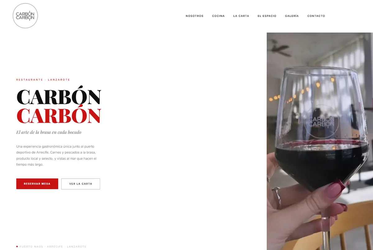 Carbón Carbón — restaurante a la brasa en Puerto Naos, Arrecife (Lanzarote)
